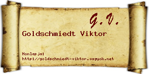 Goldschmiedt Viktor névjegykártya